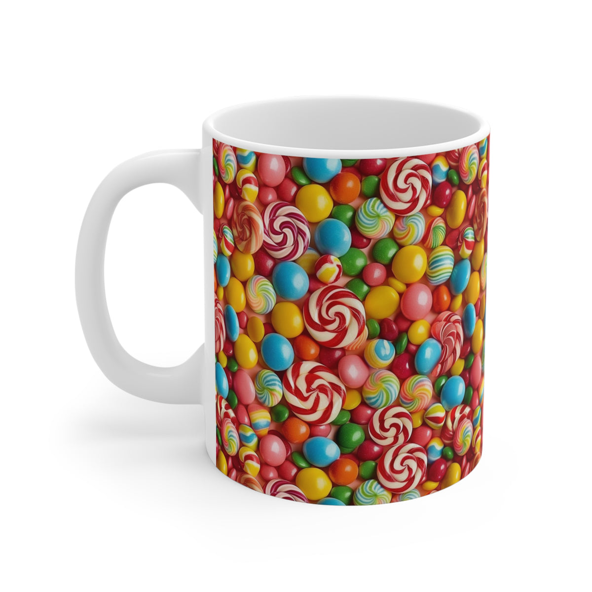 Colorful All-Over Candy Theme Coffee Mug Fun Ceramic Drinkware 486