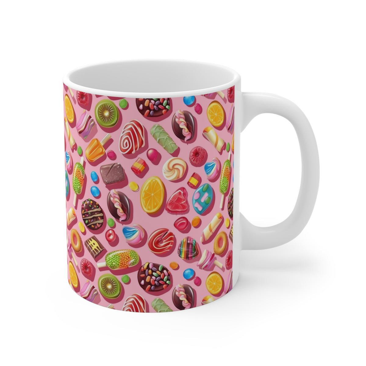 Colorful All-Over Candy Theme Coffee Mug Fun Ceramic Drinkware 041