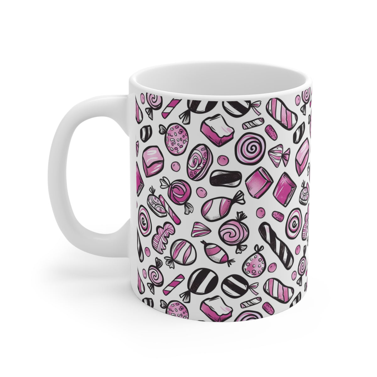 Colorful All-Over Candy Theme Coffee Mug Fun Ceramic Drinkware 124