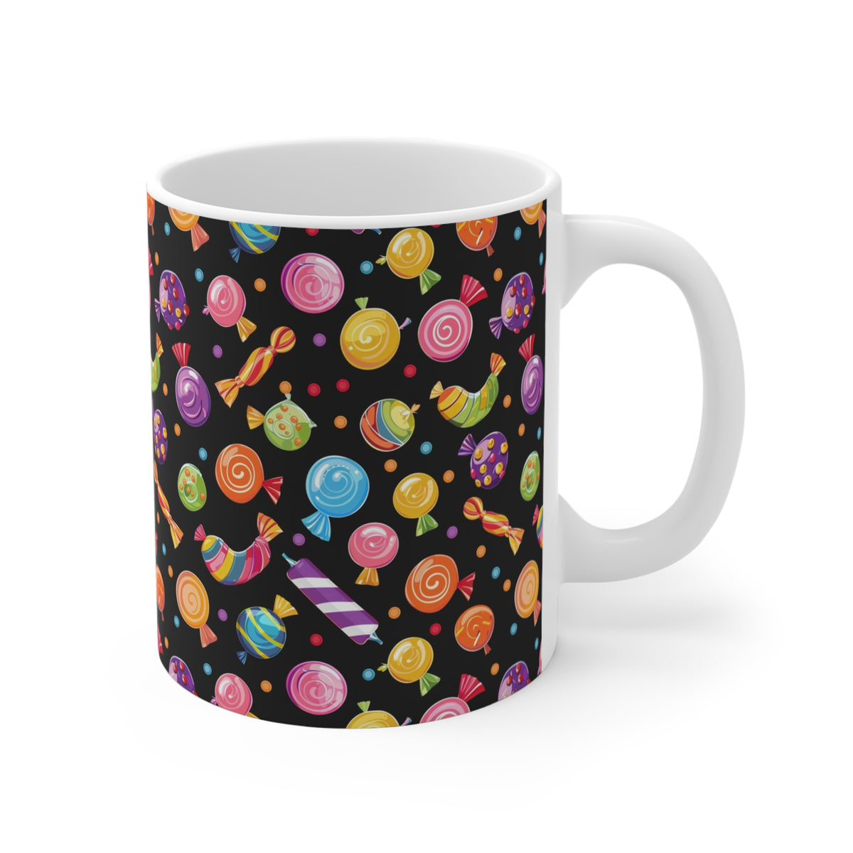 Colorful All-Over Candy Theme Coffee Mug Fun Ceramic Drinkware 299