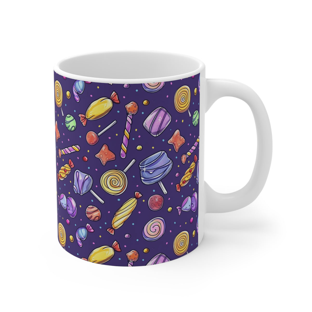 Colorful All-Over Candy Theme Coffee Mug Fun Ceramic Drinkware 264