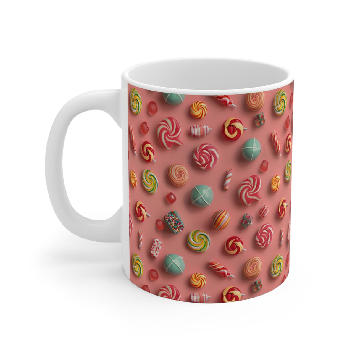 Colorful All-Over Candy Theme Coffee Mug Fun Ceramic Drinkware 077