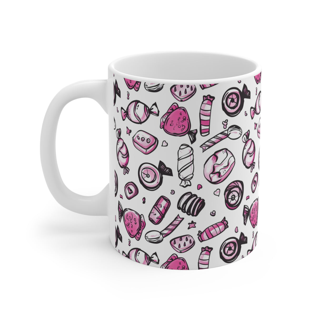 Colorful All-Over Candy Theme Coffee Mug Fun Ceramic Drinkware 423