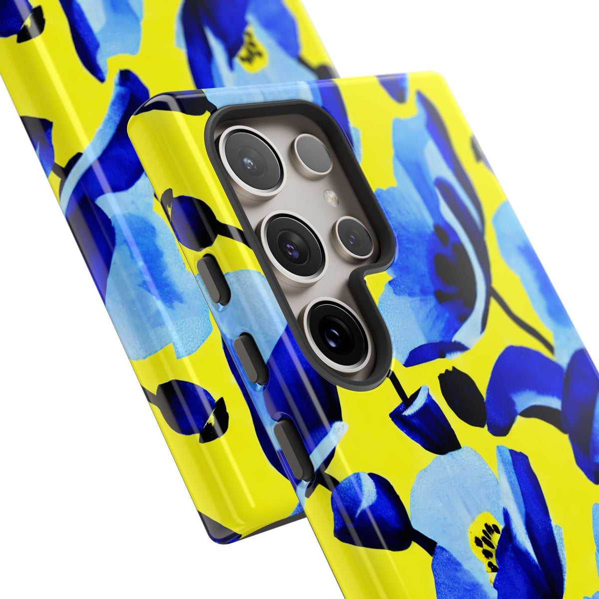 Vibrant Blue Floral Phone Case – A Perfect Fusion of Style and Protection