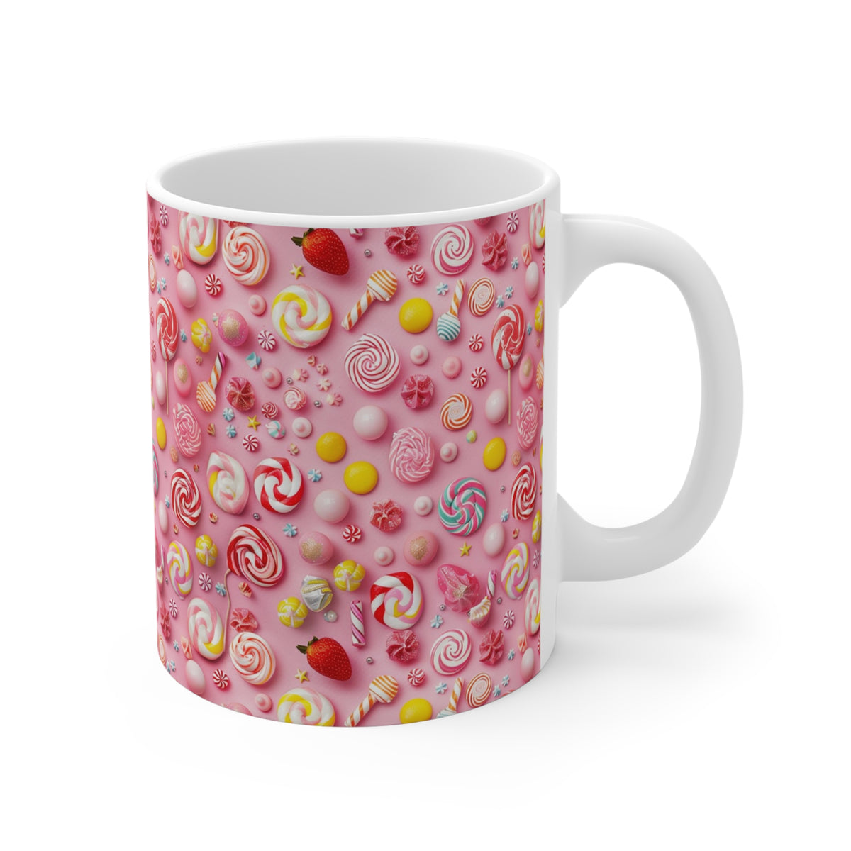 Colorful All-Over Candy Theme Coffee Mug Fun Ceramic Drinkware 072