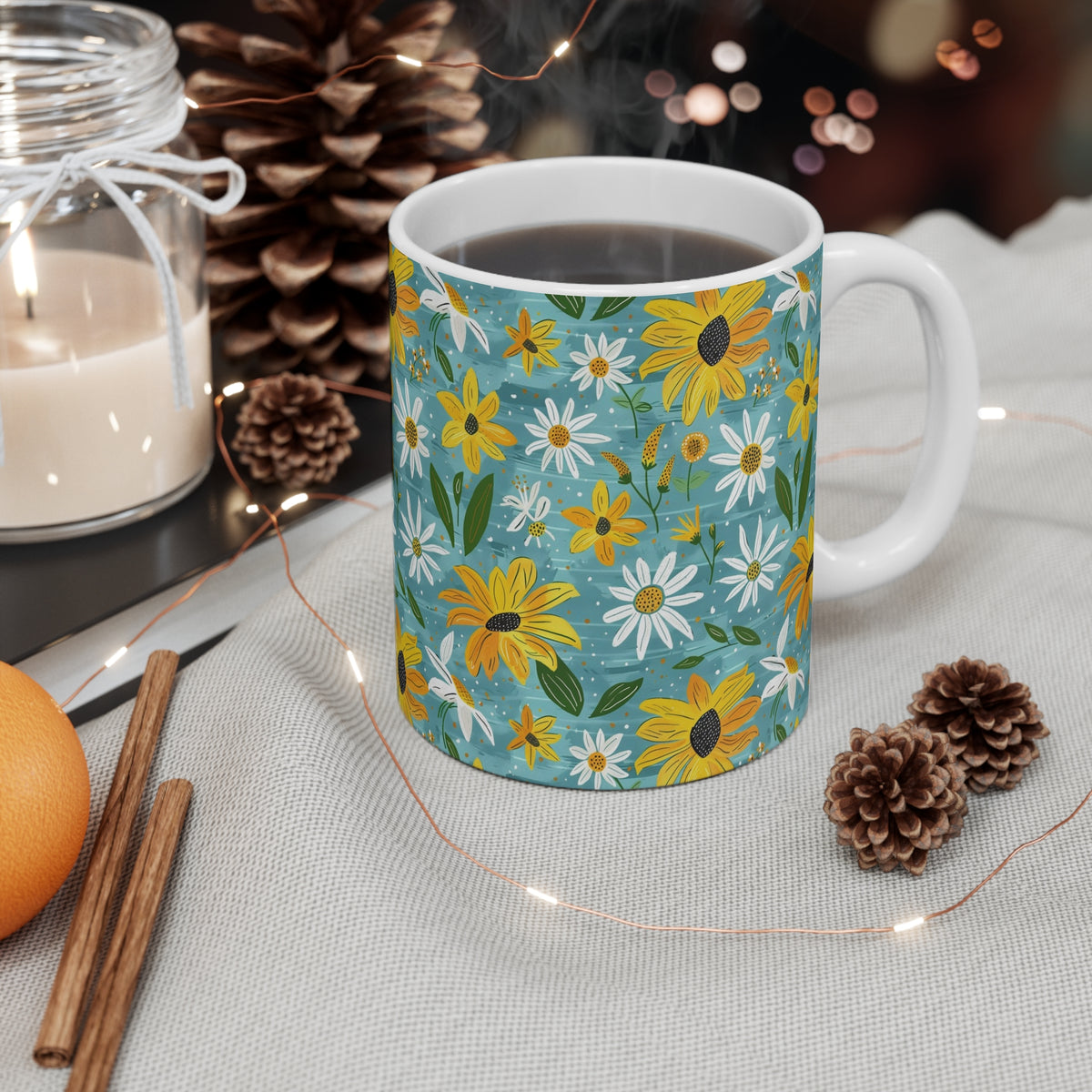 Seamless Summer Pattern Coffee Mug - Bright and Fun Design for Summer Lovers 201