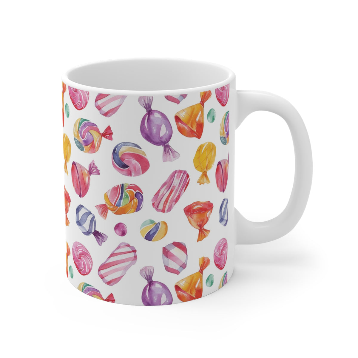 Colorful All-Over Candy Theme Coffee Mug Fun Ceramic Drinkware 158