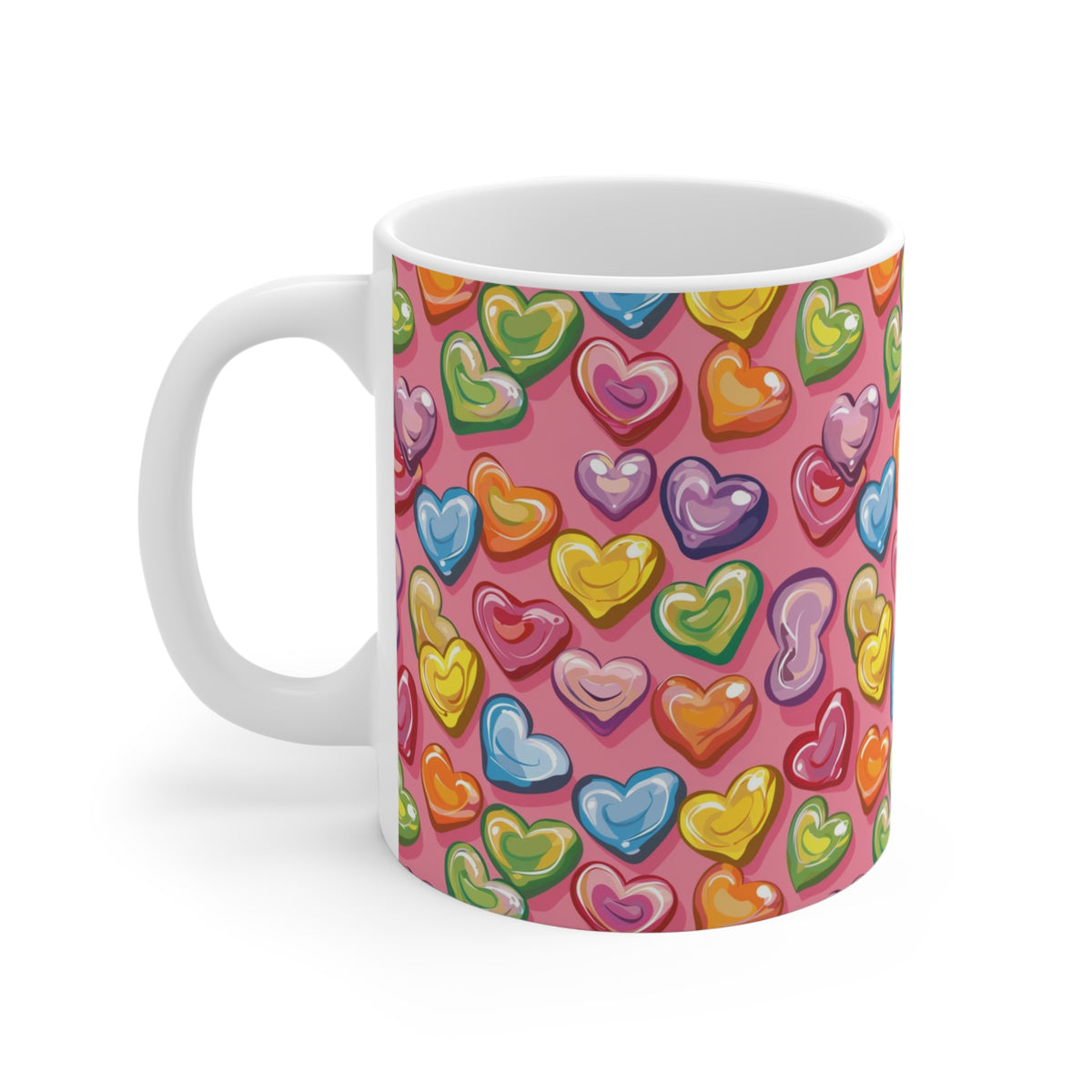 Colorful All-Over Candy Theme Coffee Mug Fun Ceramic Drinkware 286