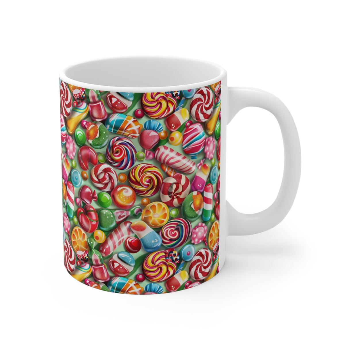 Colorful All-Over Candy Theme Coffee Mug Fun Ceramic Drinkware 311