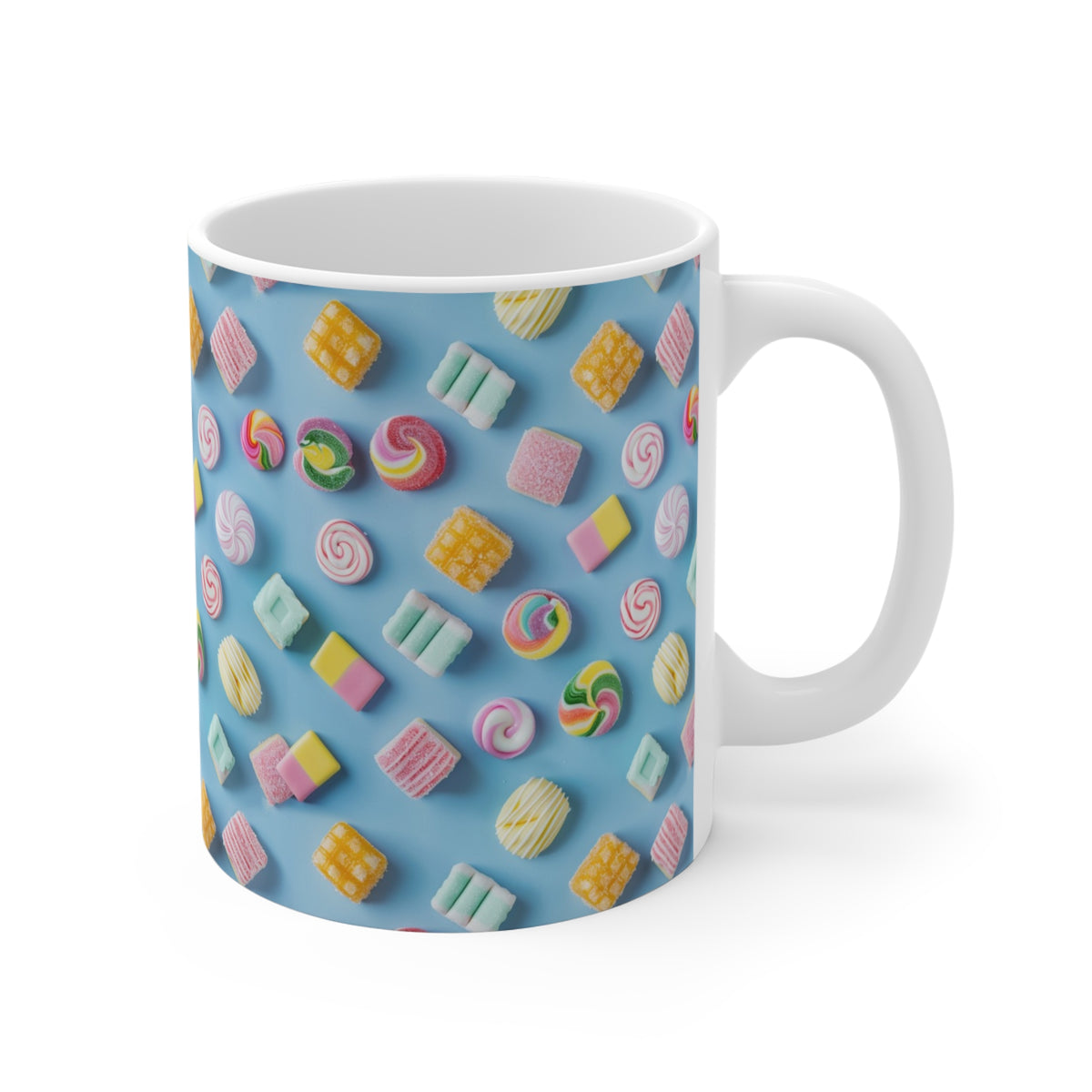 Colorful All-Over Candy Theme Coffee Mug Fun Ceramic Drinkware 273