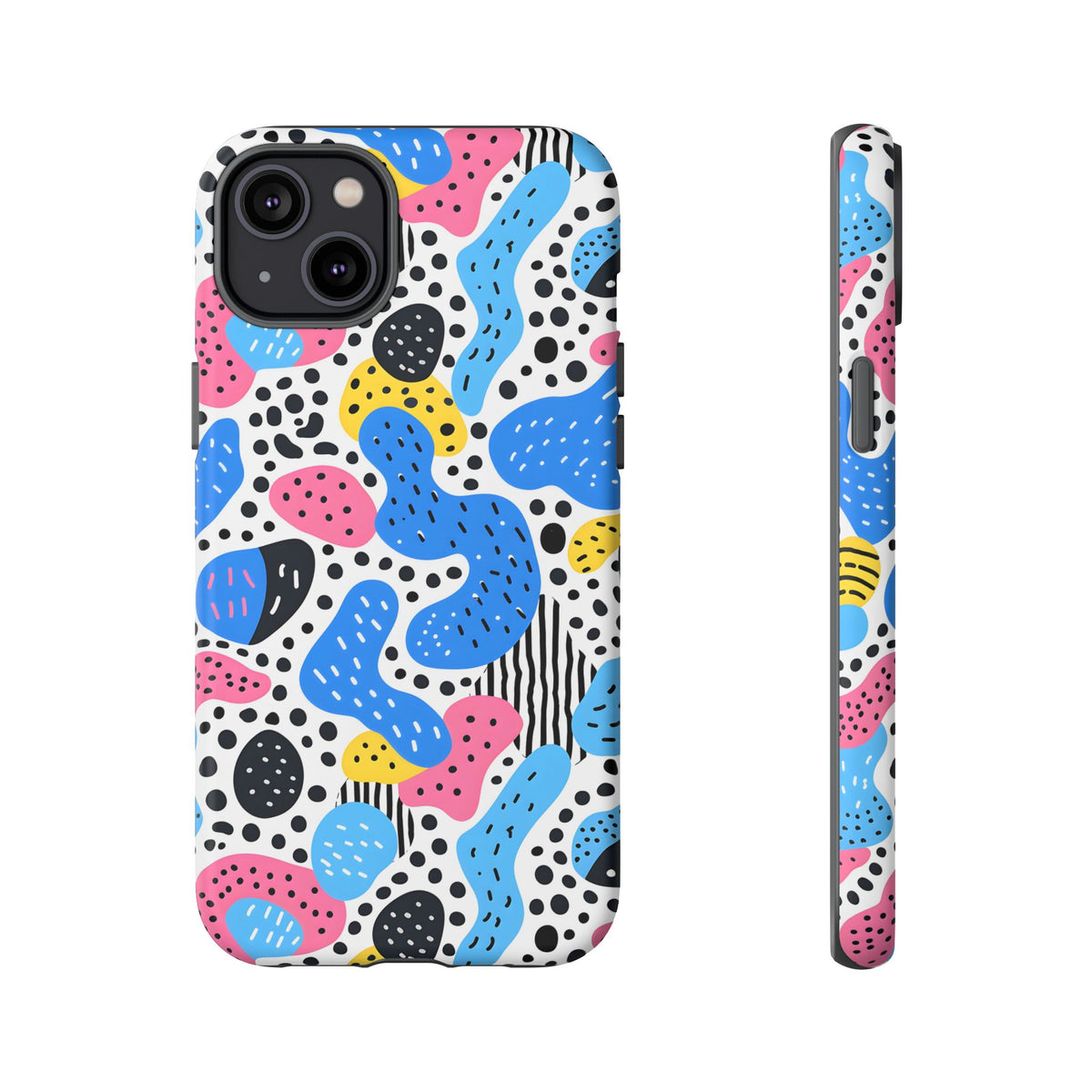 Abstract Baby Blue Memphis Design Phone Case – Sleek and Contemporary Artistry 2