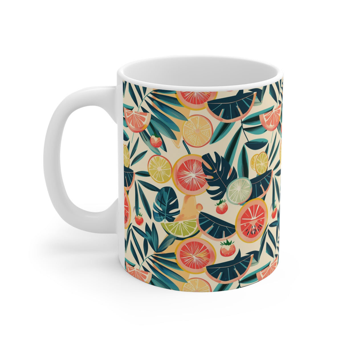 Seamless Summer Pattern Coffee Mug - Bright and Fun Design for Summer Lovers 239