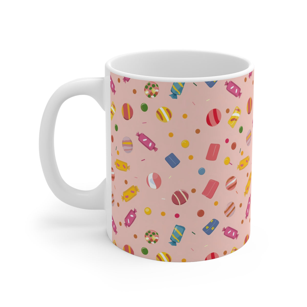 Colorful All-Over Candy Theme Coffee Mug Fun Ceramic Drinkware 254