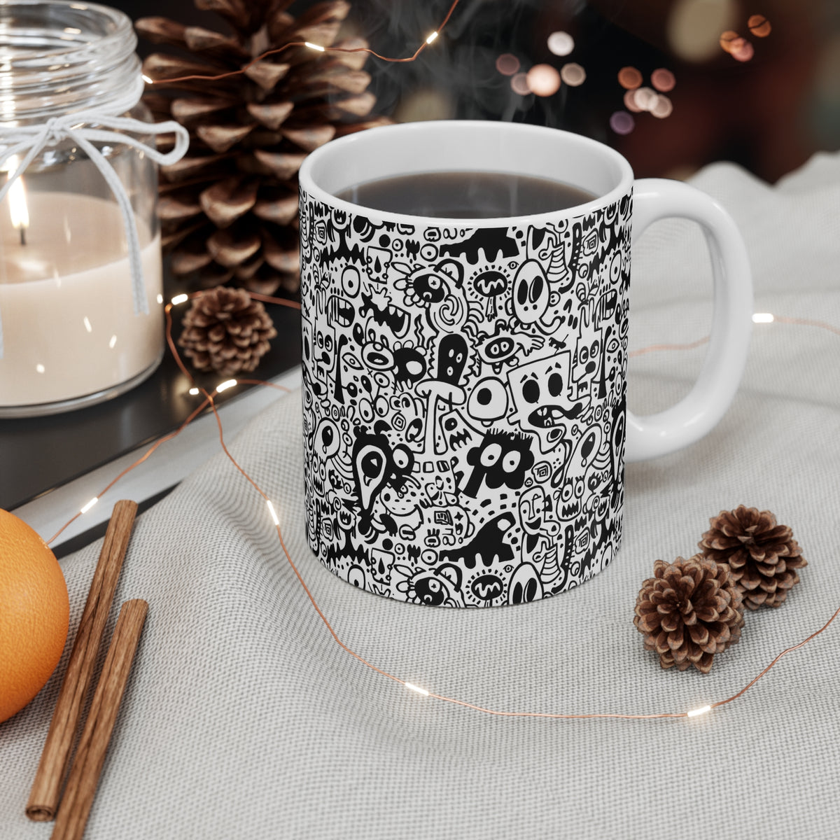 Artistic Doodle Coffee Mug - Sip with Imagination 136