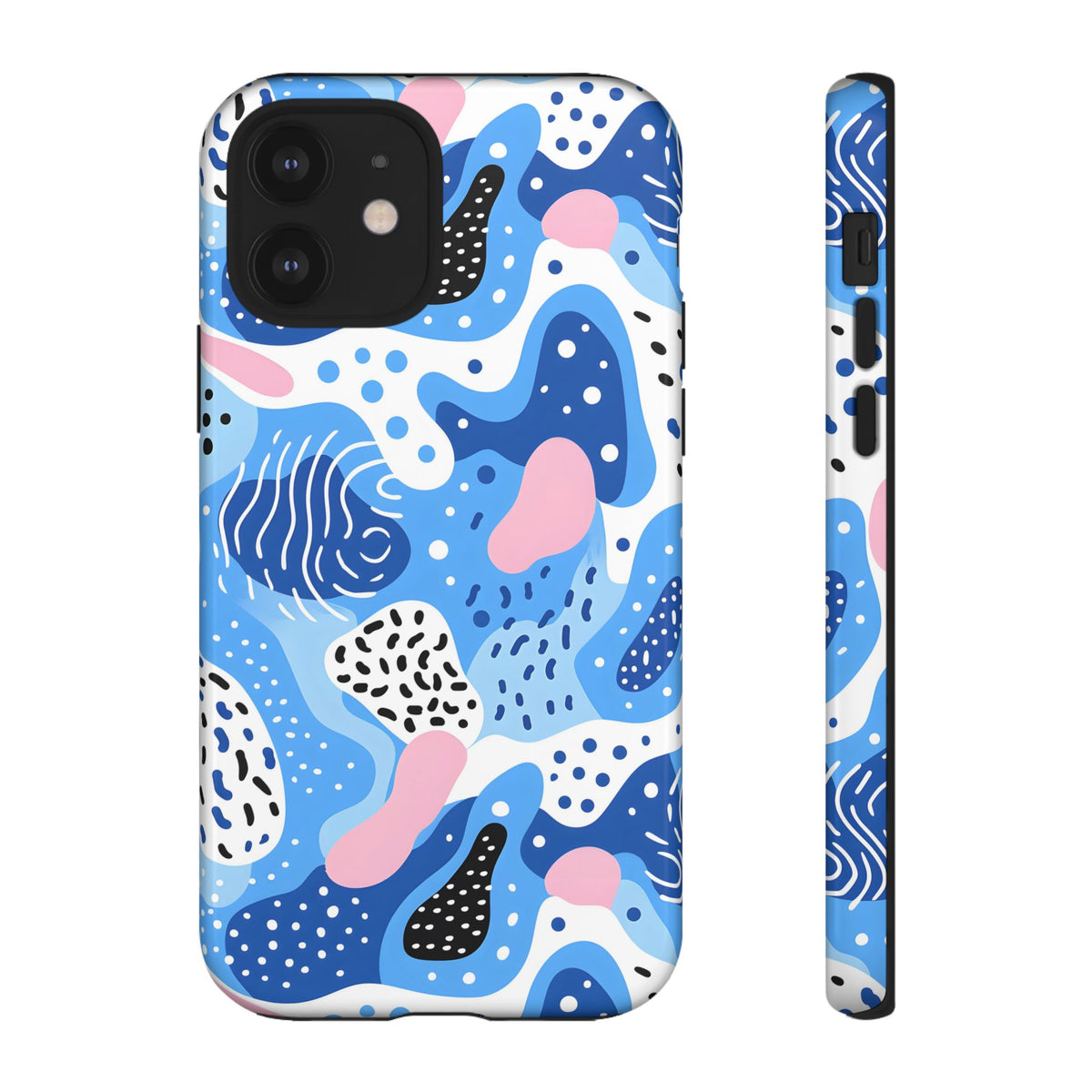 Abstract Baby Blue Memphis Design Phone Case – Sleek and Contemporary Artistry