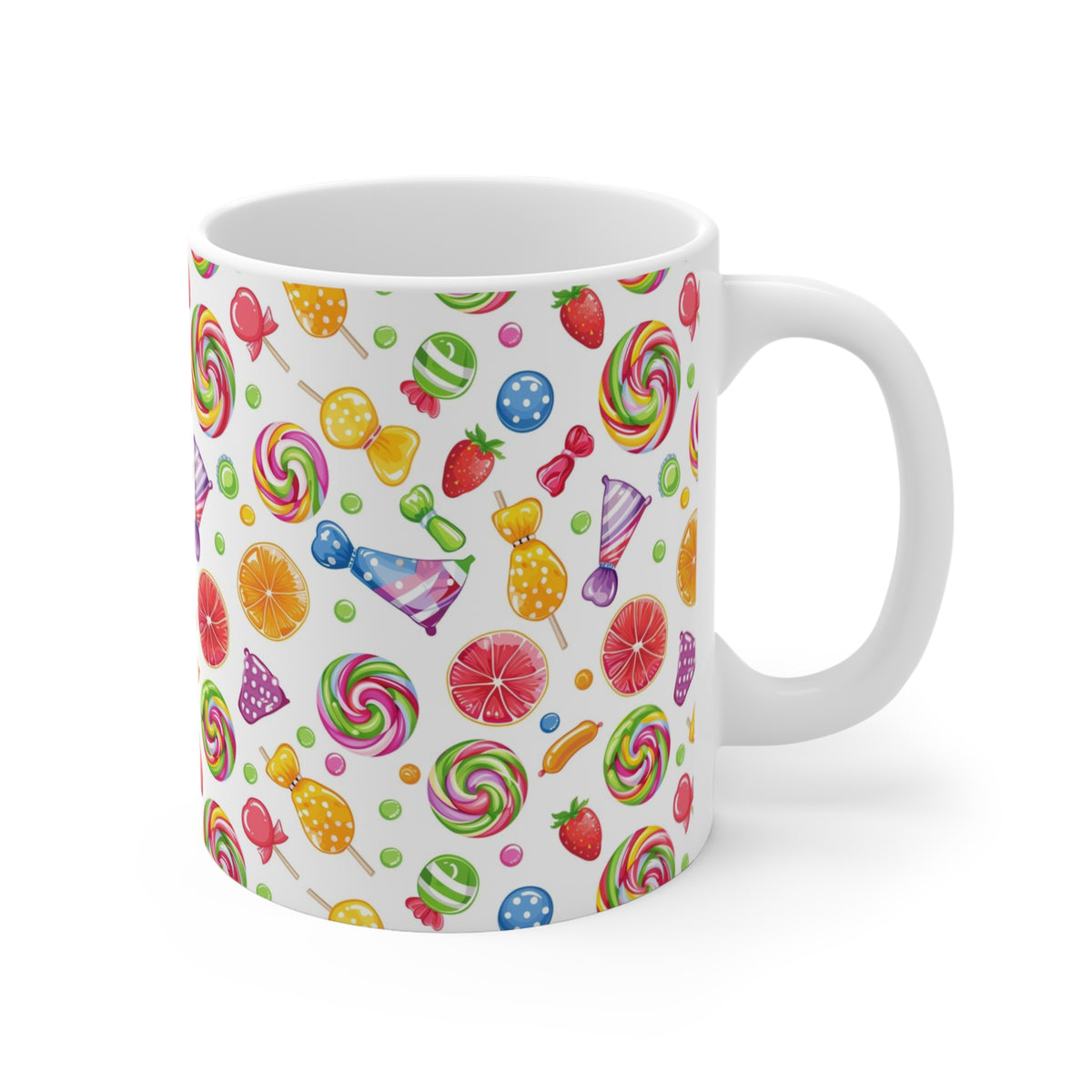 Colorful All-Over Candy Theme Coffee Mug Fun Ceramic Drinkware 119