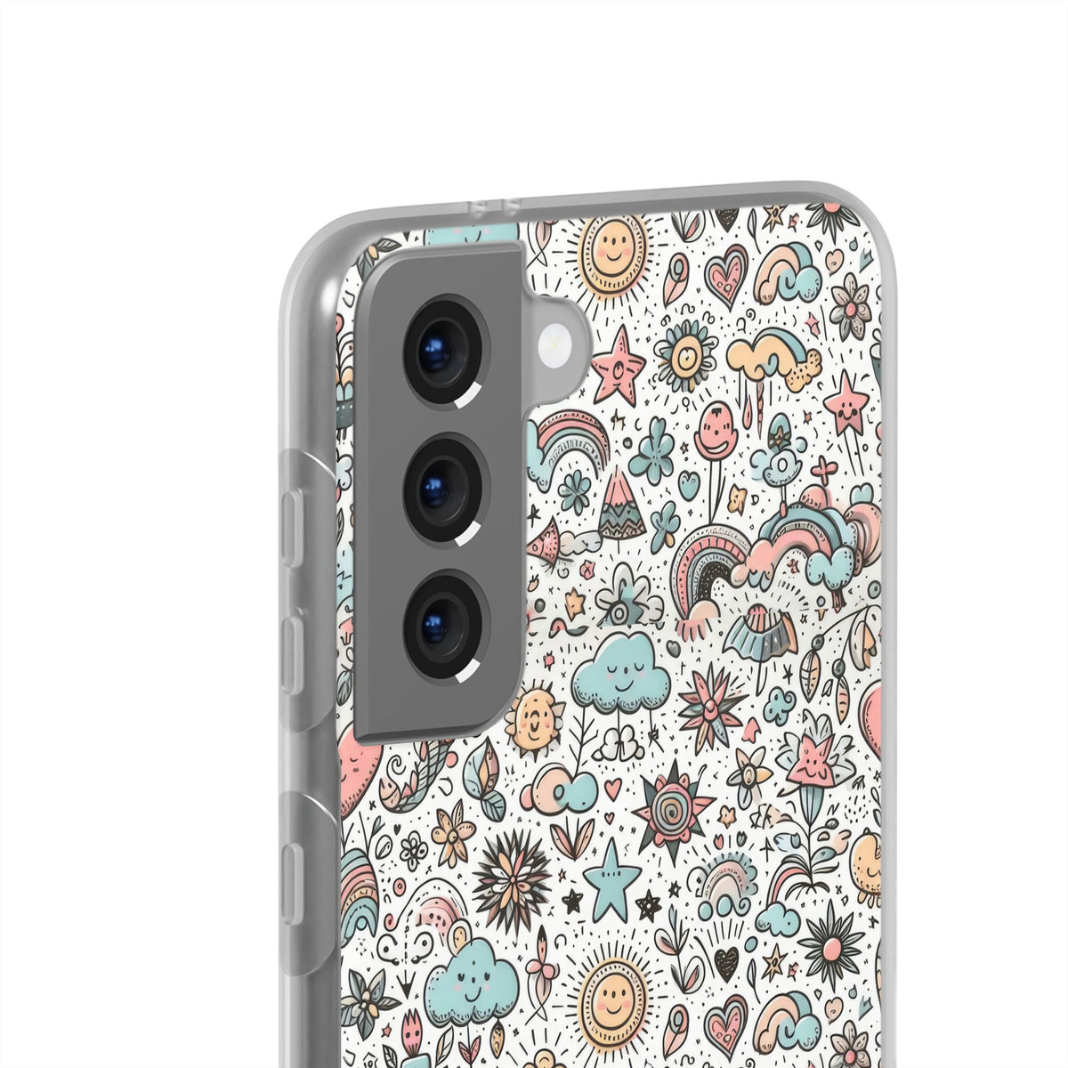 Pastel Doodle Pattern Phone Case – A Playful Touch of Elegance