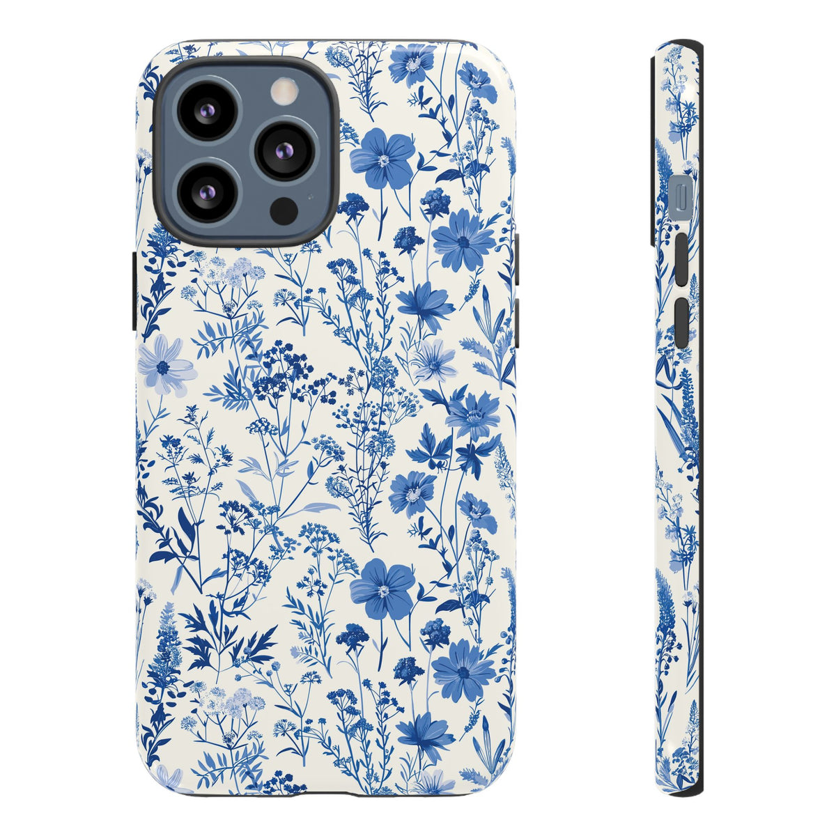 Blue French Toile Phone Case – Timeless Elegance and Classic Style