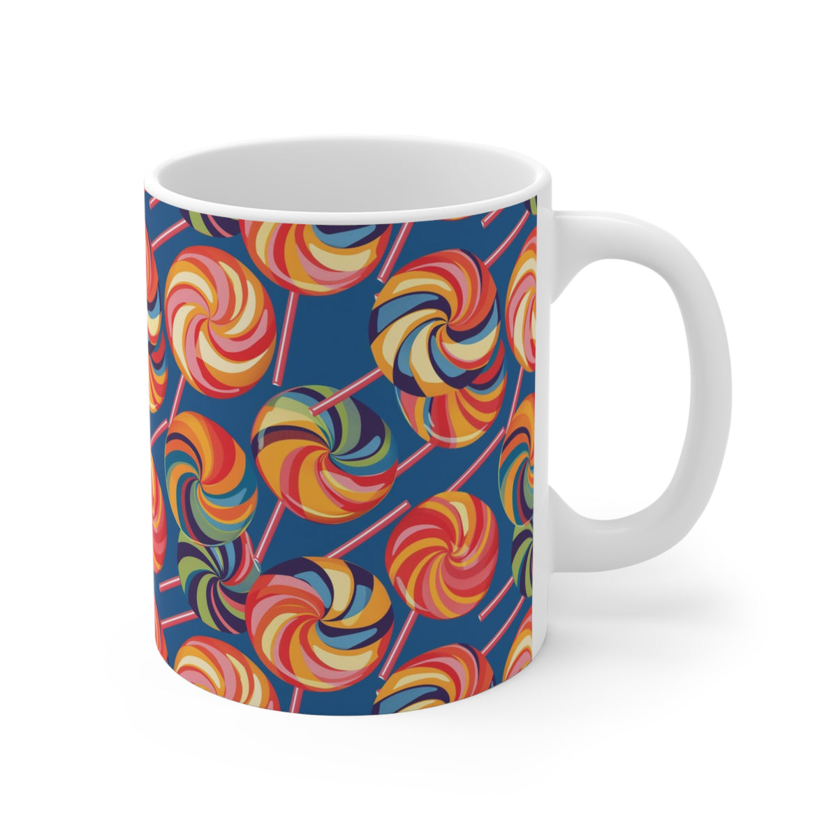 Colorful All-Over Candy Theme Coffee Mug Fun Ceramic Drinkware 495