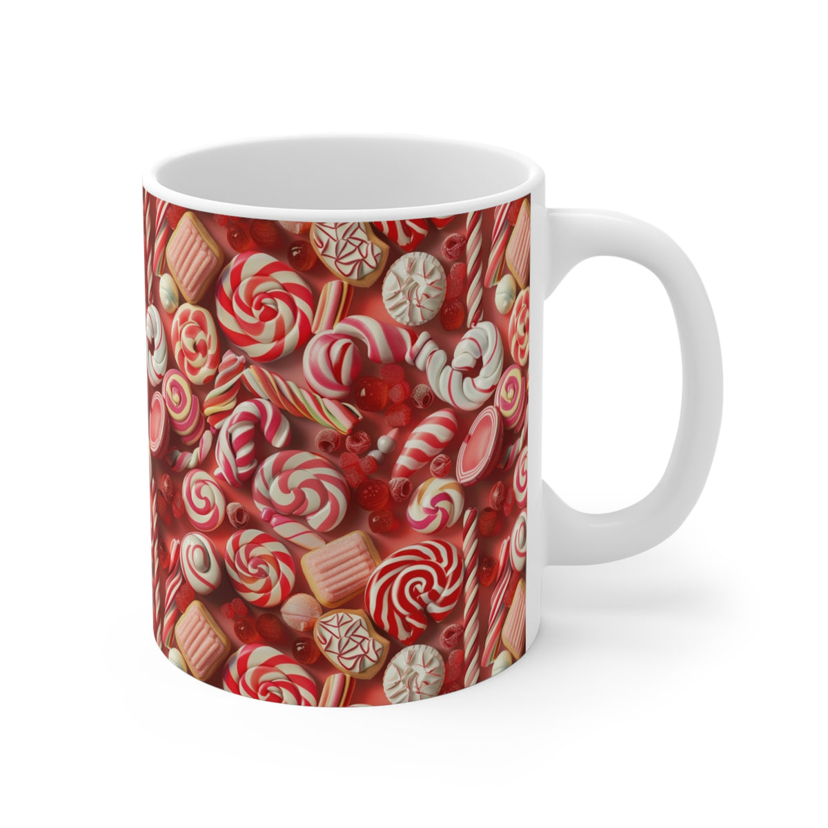 Colorful All-Over Candy Theme Coffee Mug Fun Ceramic Drinkware 093