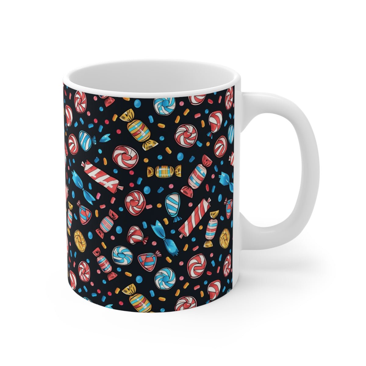 Colorful All-Over Candy Theme Coffee Mug Fun Ceramic Drinkware 445