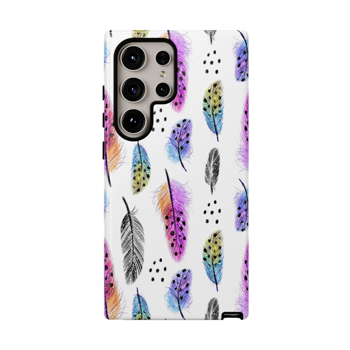 Feather Pattern Phone Case – Elegant & Durable Protection for Your Phone