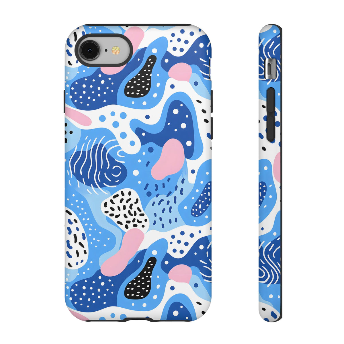 Abstract Baby Blue Memphis Design Phone Case – Sleek and Contemporary Artistry