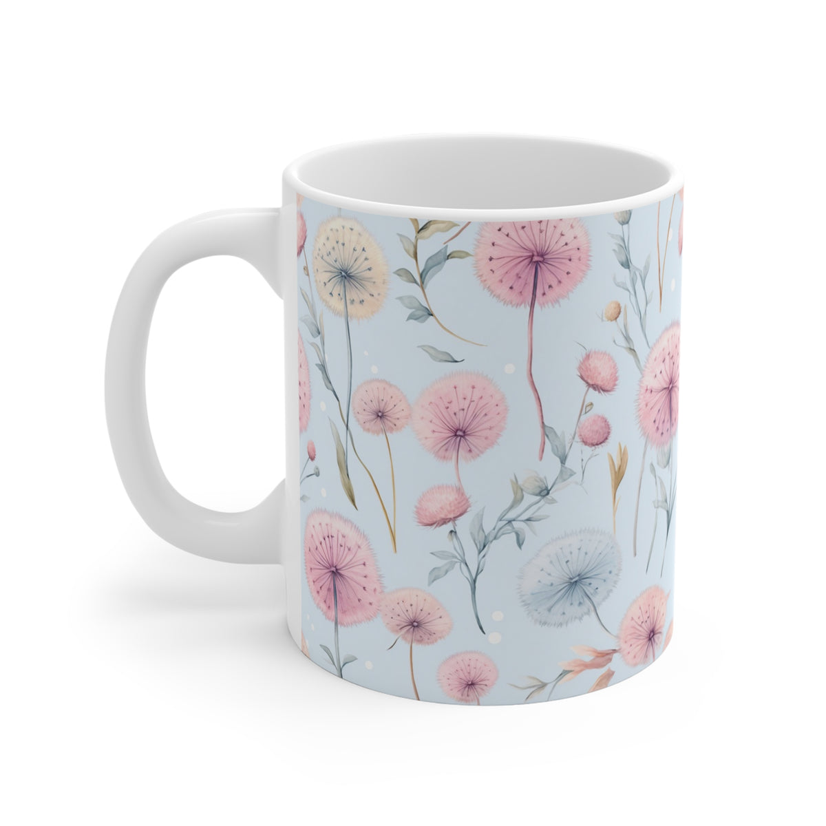 Pastel Dandelion Pattern Coffee Cup-Floral Ceramic Mug for Tea and Coffee  (4)