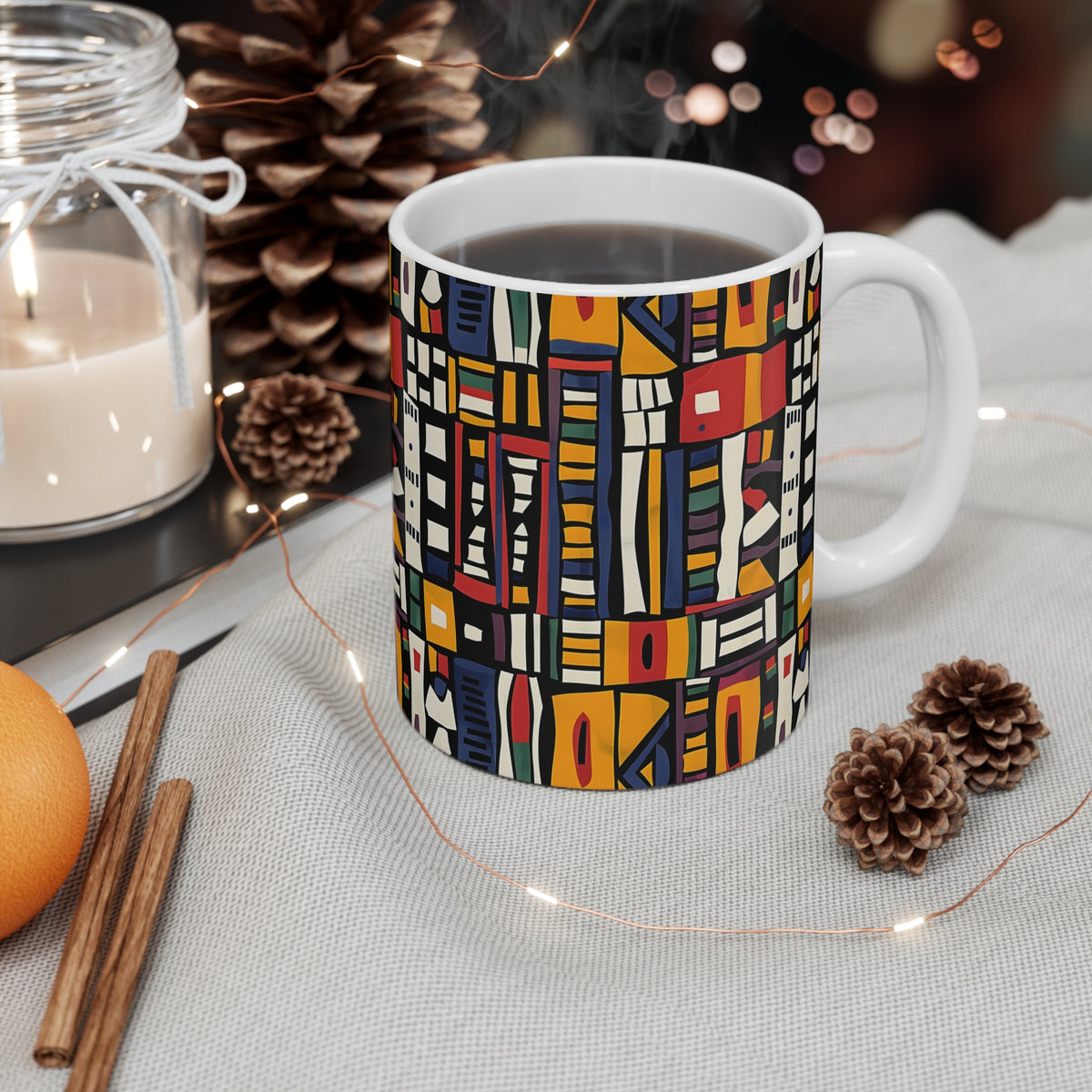 Retro Abstract Geometric Paper Patterns Coffee Mug