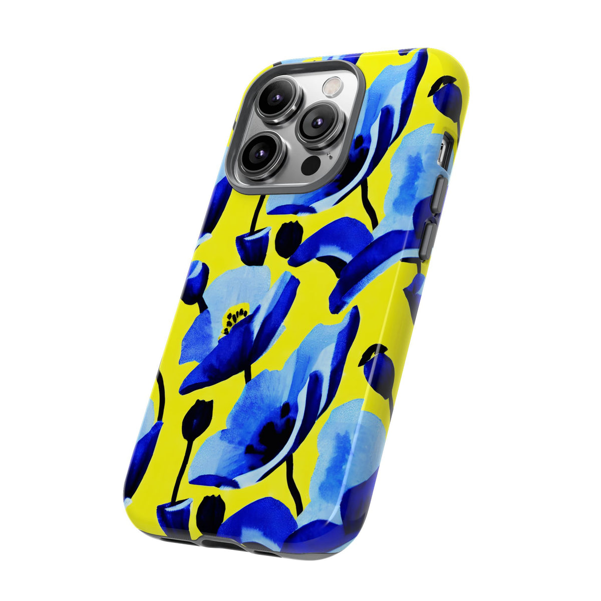 Vibrant Blue Floral Phone Case – A Perfect Fusion of Style and Protection