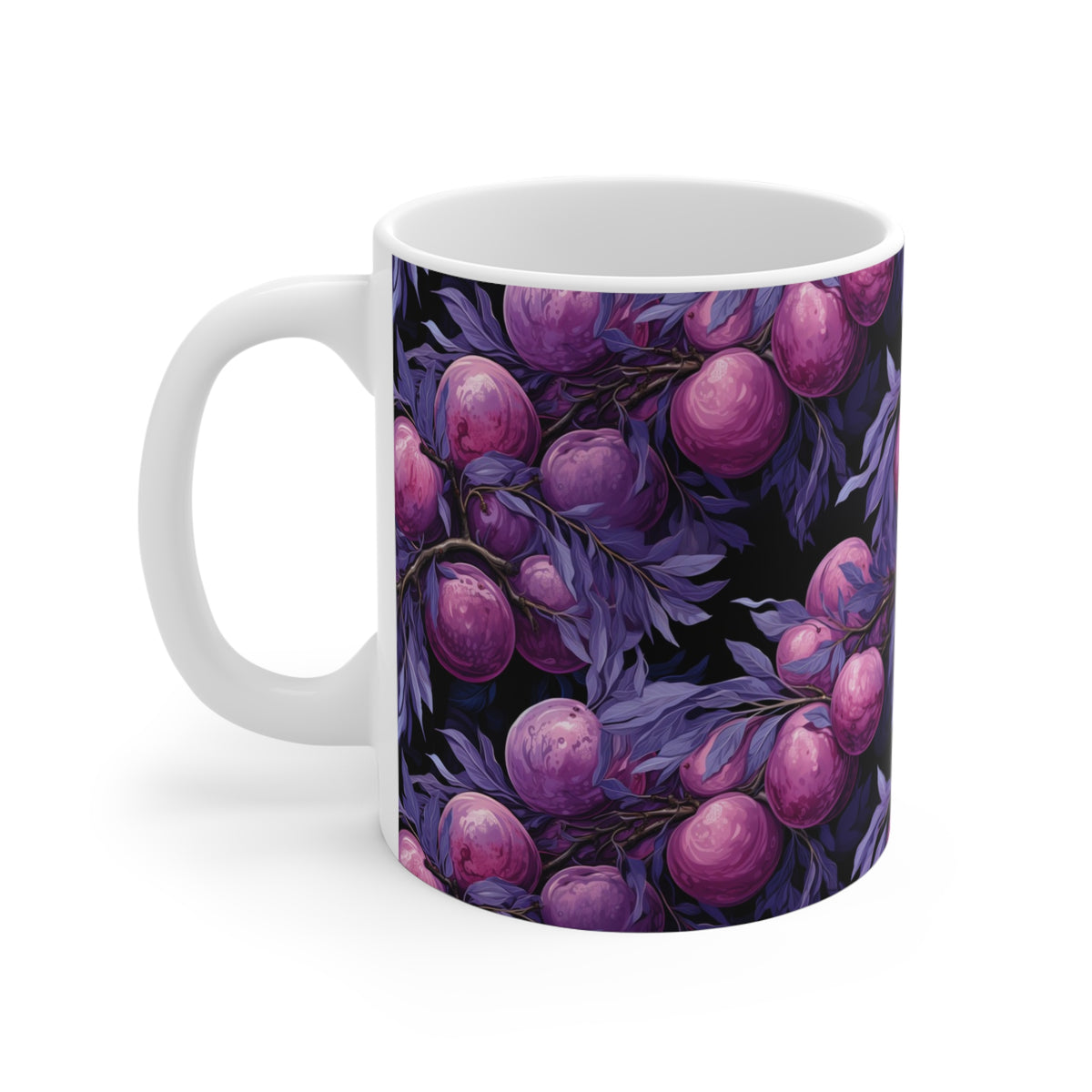 Vibrant Infinite Fruit Pattern Coffee Mug - Unique Ceramic Drinkware 941