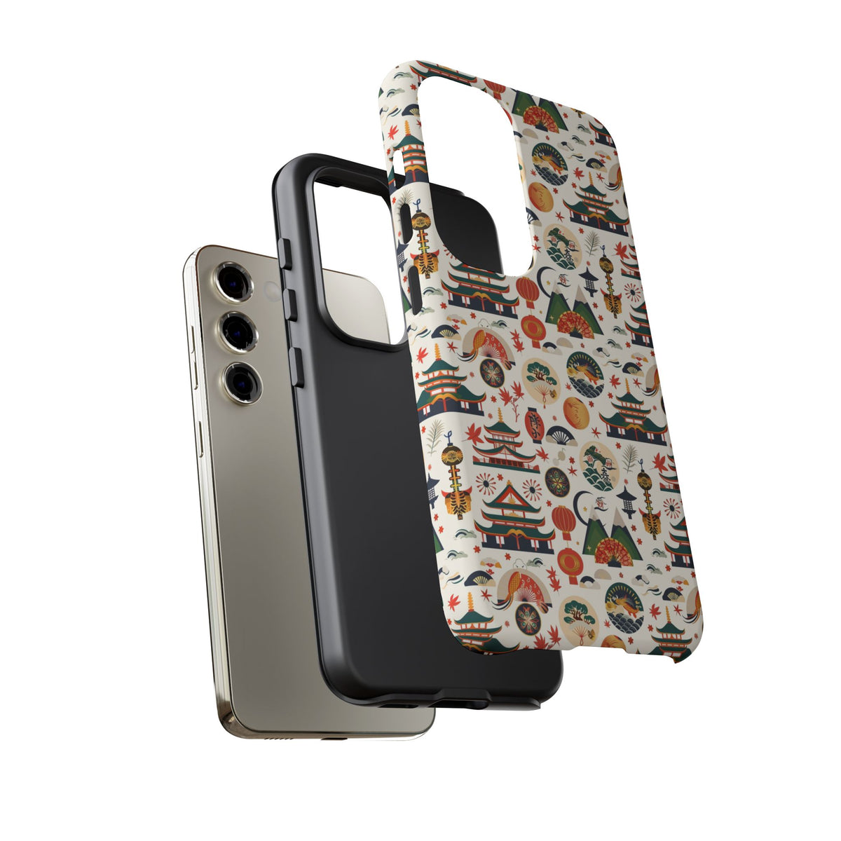 Japanese Pattern Phone Case – Elegant & Timeless Design for Your Phone 068