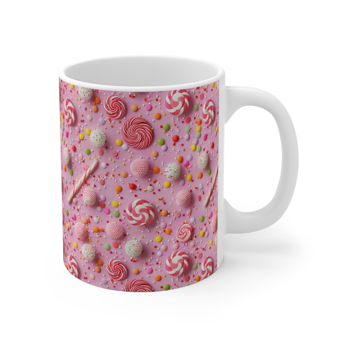 Colorful All-Over Candy Theme Coffee Mug Fun Ceramic Drinkware 218