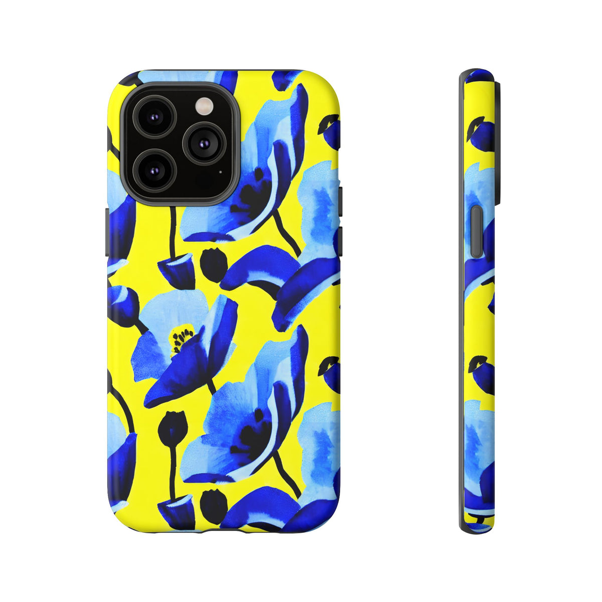 Vibrant Blue Floral Phone Case – A Perfect Fusion of Style and Protection