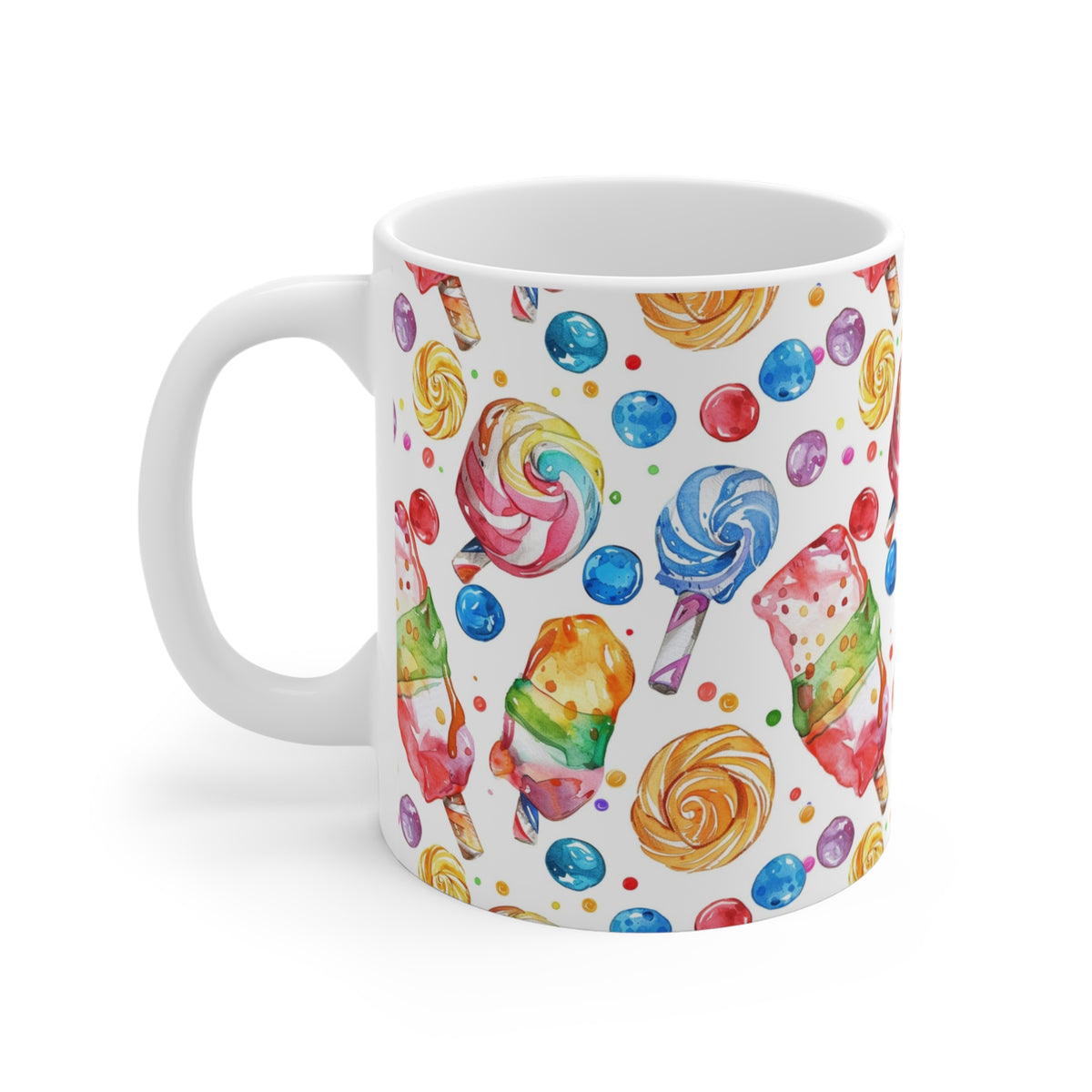 Colorful All-Over Candy Theme Coffee Mug Fun Ceramic Drinkware 009