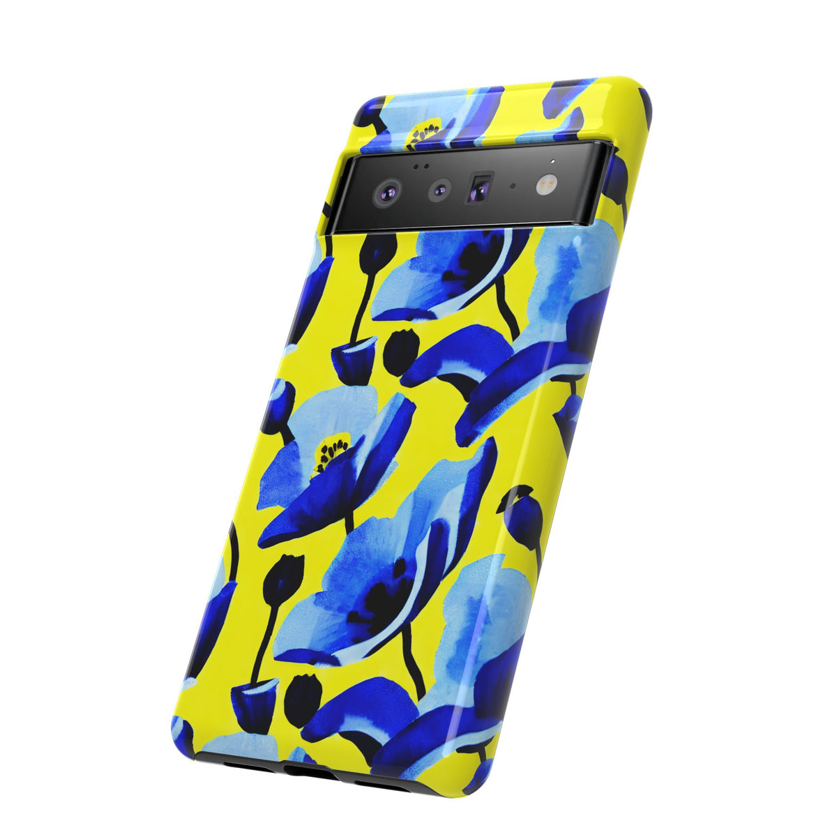 Vibrant Blue Floral Phone Case – A Perfect Fusion of Style and Protection