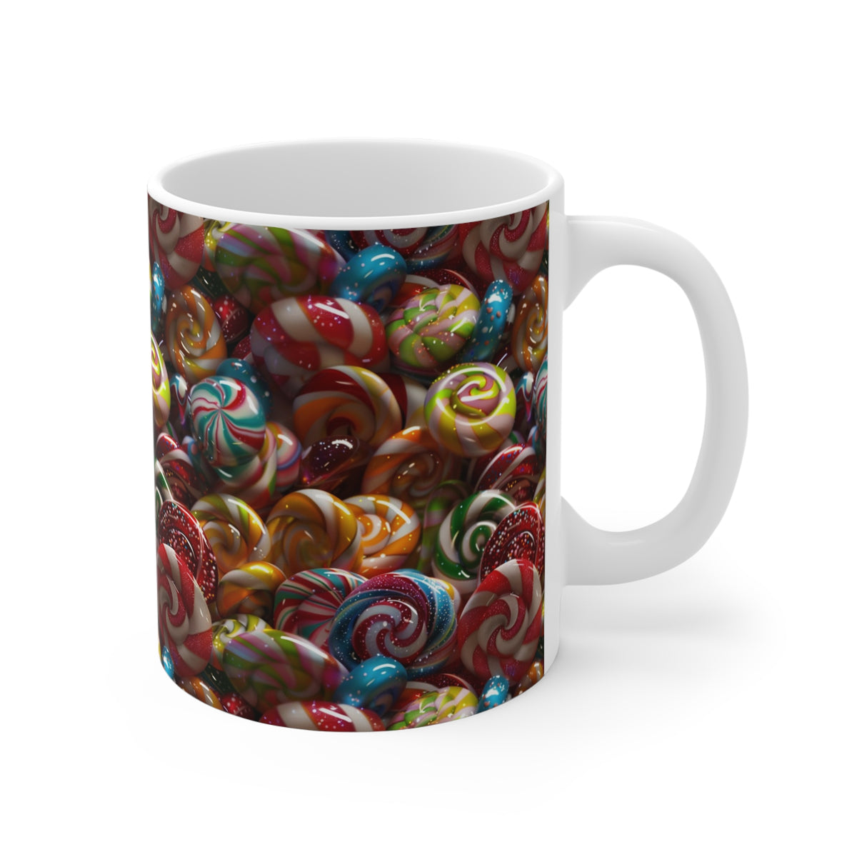 Colorful All-Over Candy Theme Coffee Mug Fun Ceramic Drinkware 081