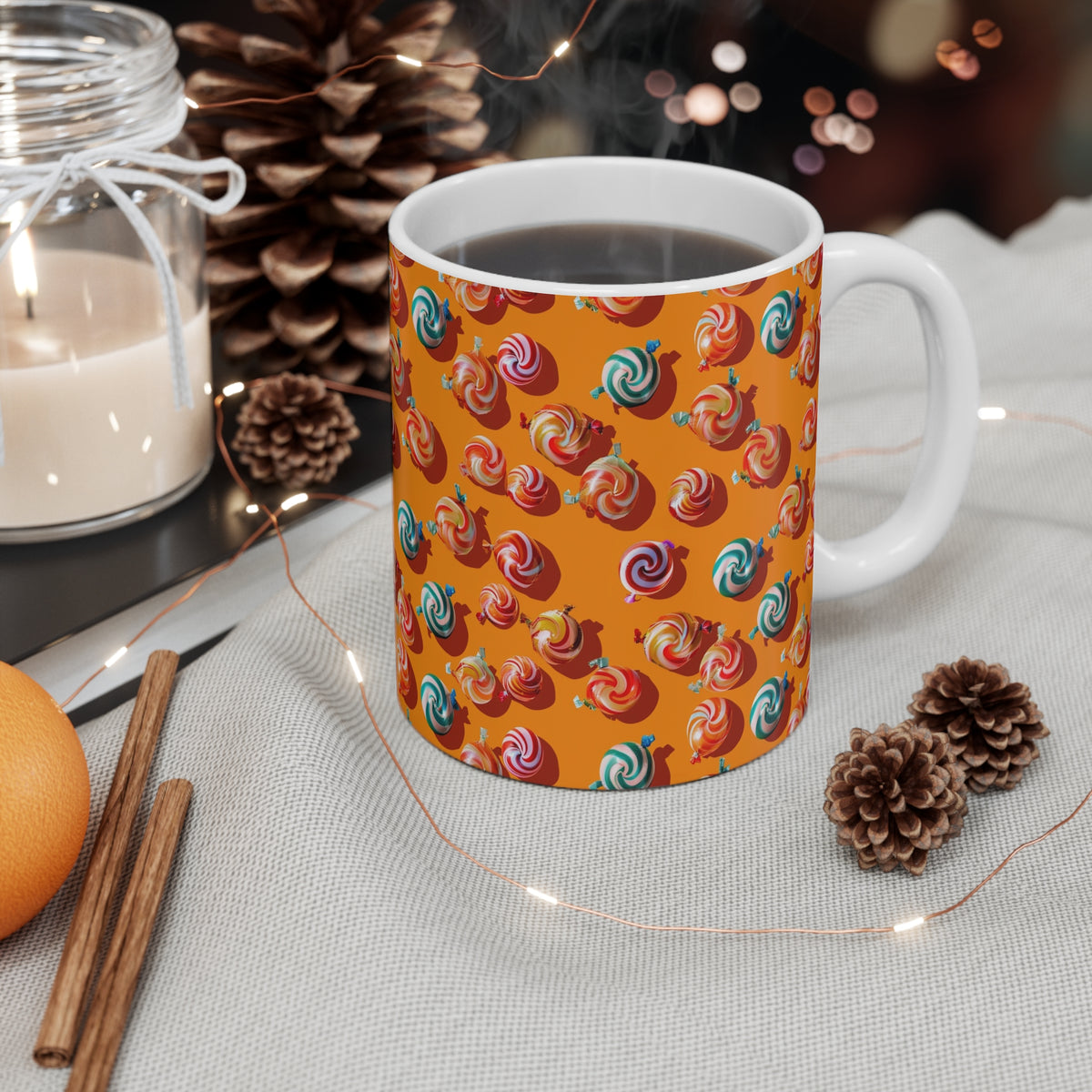 Colorful All-Over Candy Theme Coffee Mug Fun Ceramic Drinkware 212