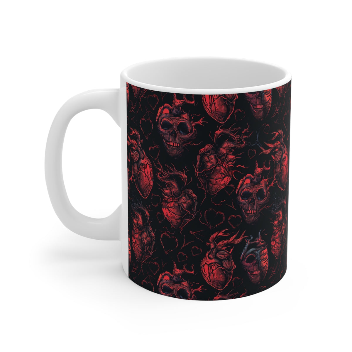 Colorful Heart Design Coffee Mug - Endless Love Pattern Ceramic Cup 248