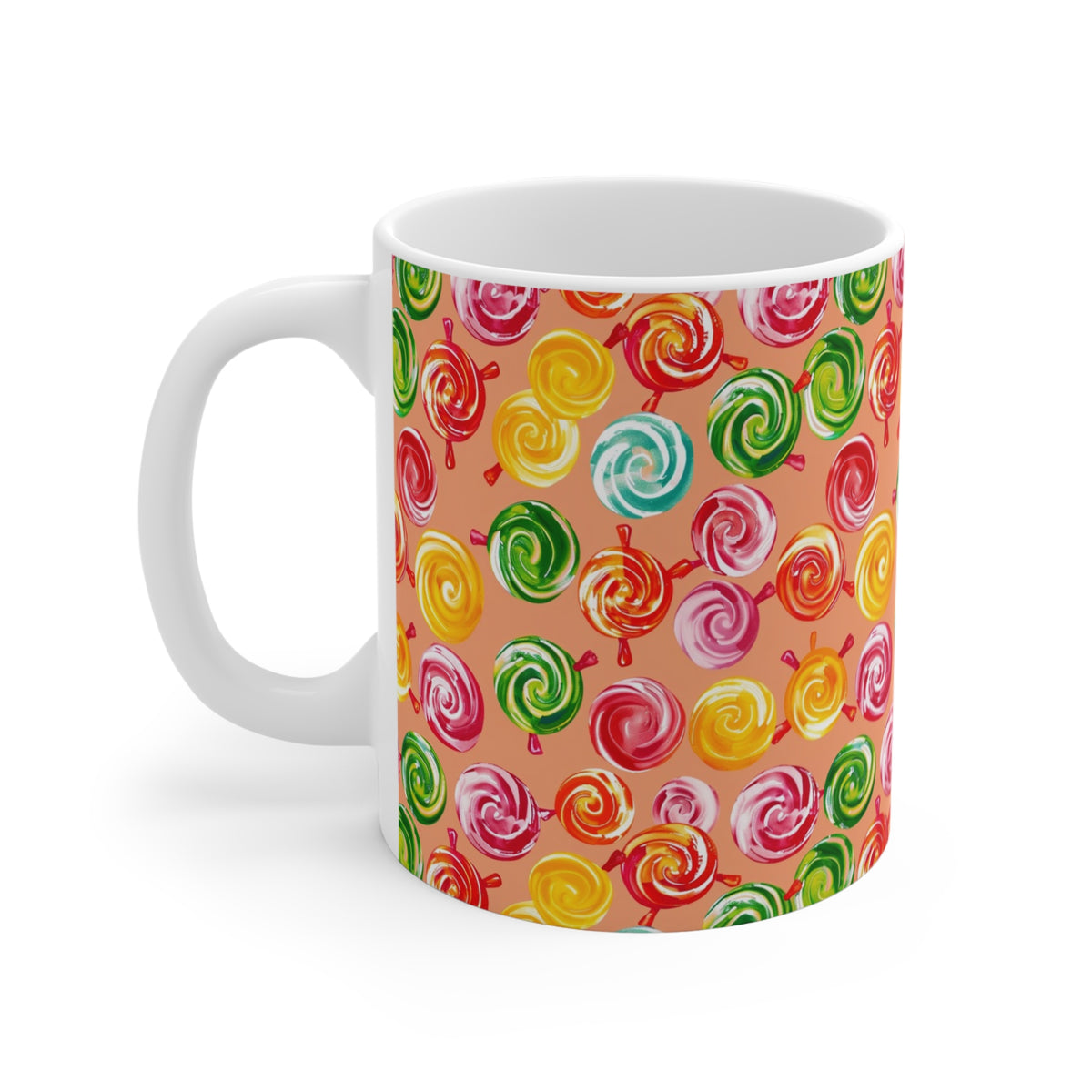 Colorful All-Over Candy Theme Coffee Mug Fun Ceramic Drinkware 447