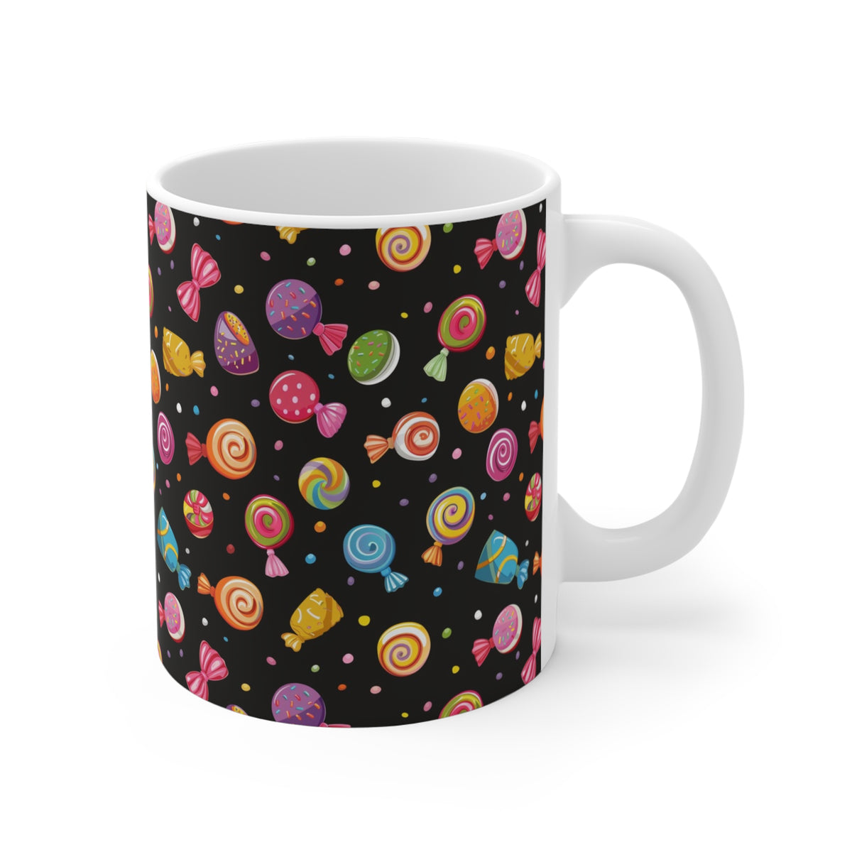 Colorful All-Over Candy Theme Coffee Mug Fun Ceramic Drinkware 289