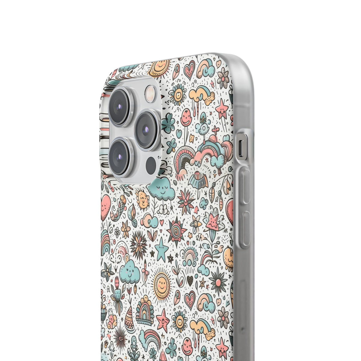 Pastel Doodle Pattern Phone Case – A Playful Touch of Elegance