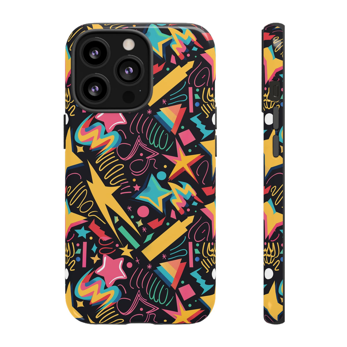 90s Themed Seamless Pattern Phone Case – Embrace Retro Style and Protection 232