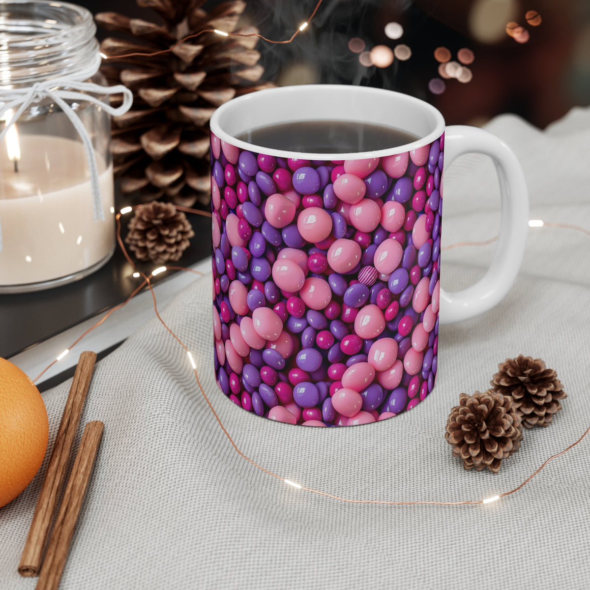 Colorful All-Over Candy Theme Coffee Mug Fun Ceramic Drinkware 048