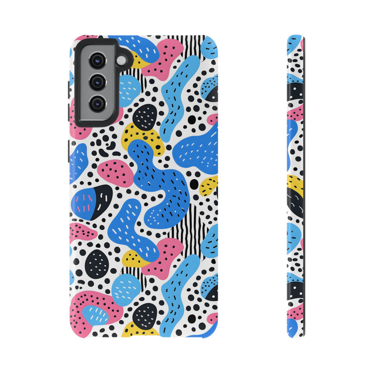 Abstract Baby Blue Memphis Design Phone Case – Sleek and Contemporary Artistry 2