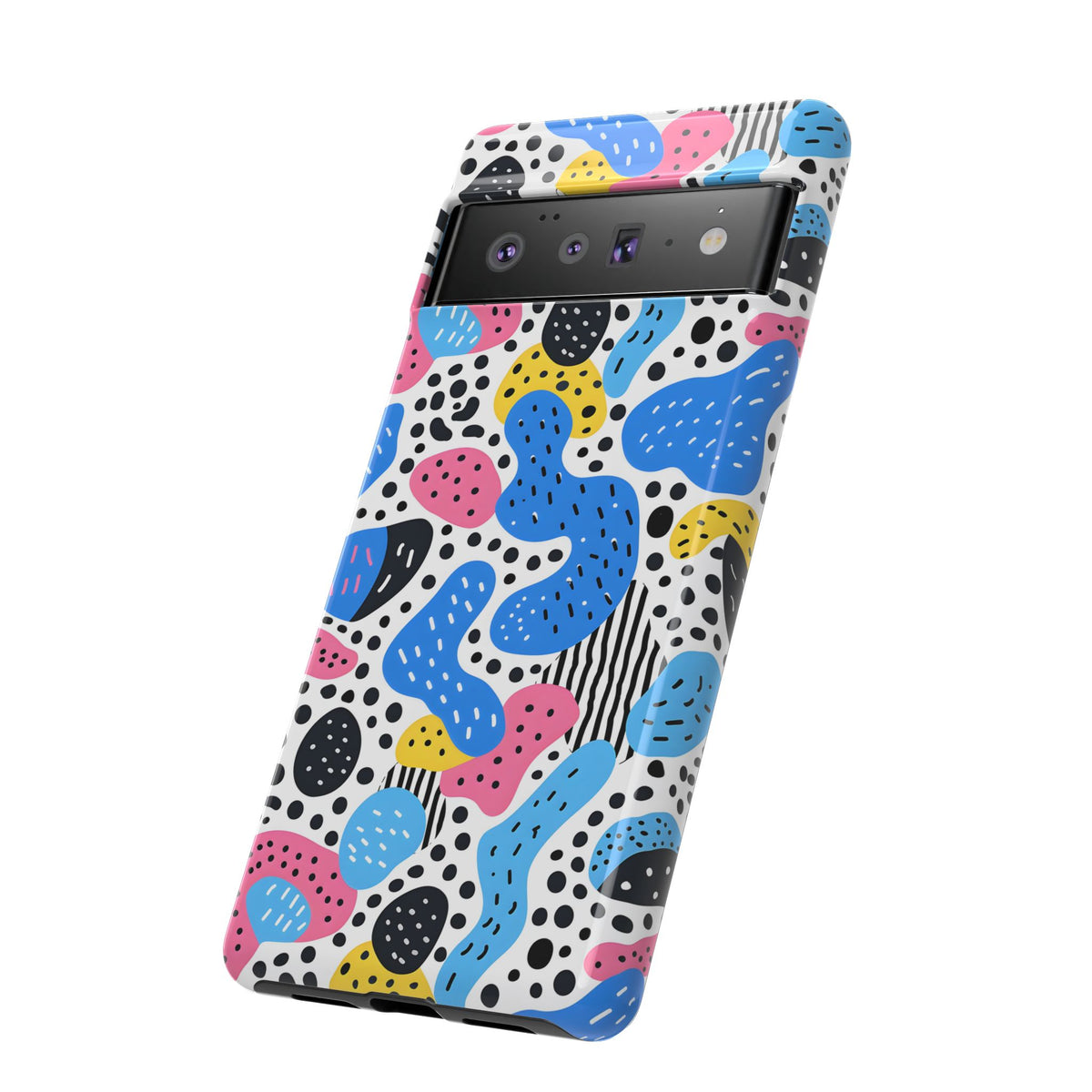 Abstract Baby Blue Memphis Design Phone Case – Sleek and Contemporary Artistry 2