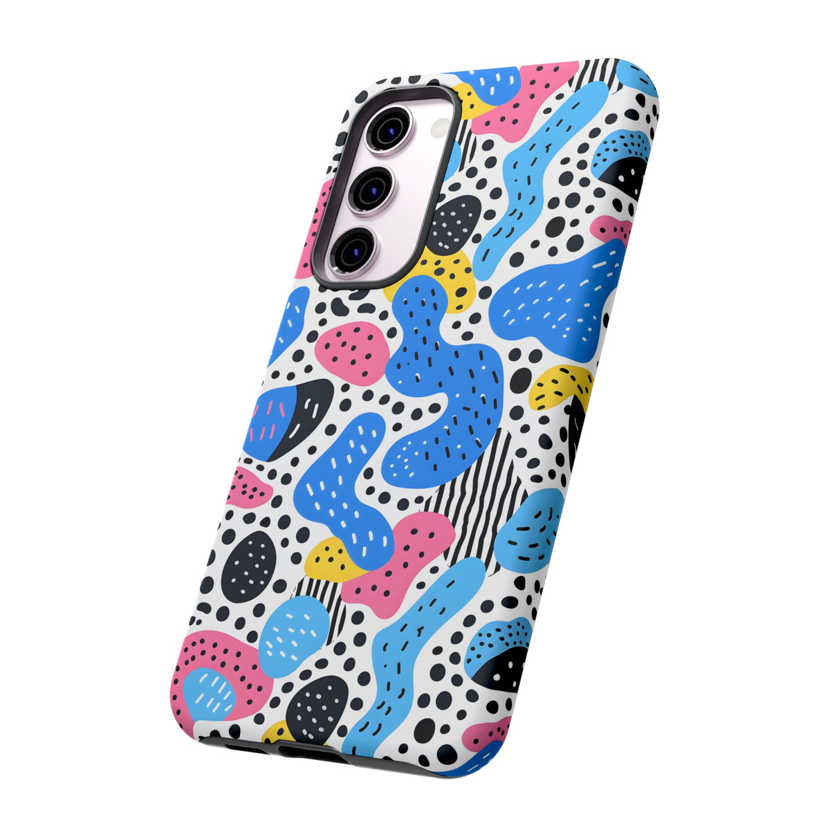 Abstract Baby Blue Memphis Design Phone Case – Sleek and Contemporary Artistry 2