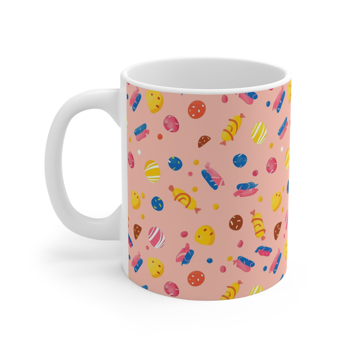 Colorful All-Over Candy Theme Coffee Mug Fun Ceramic Drinkware 275