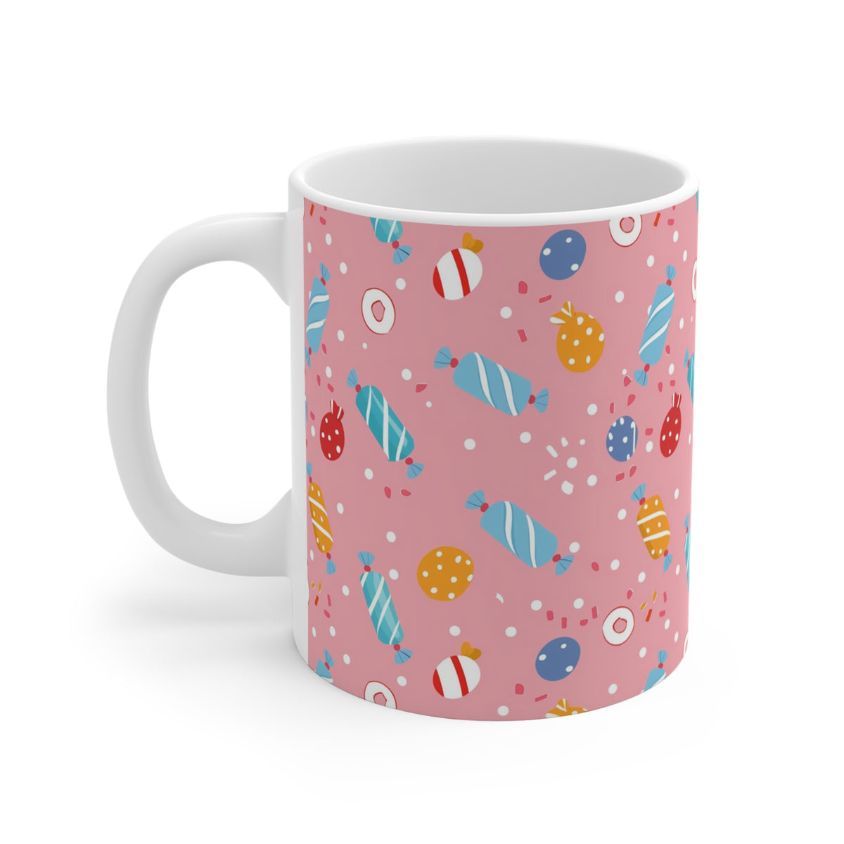 Colorful All-Over Candy Theme Coffee Mug Fun Ceramic Drinkware 241