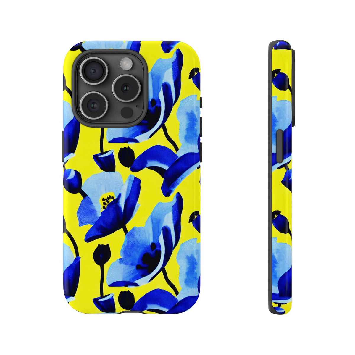 Vibrant Blue Floral Phone Case – A Perfect Fusion of Style and Protection